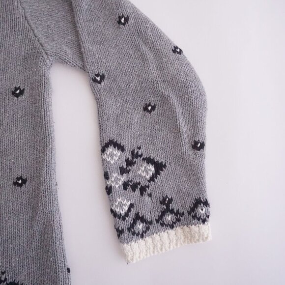 Vintage Northern Reflections Grey Knit Zip Up Cotton Blend Cardigan Sweater M - Picture 5 of 10